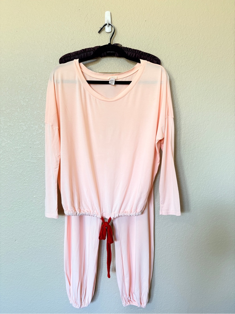 Eberjey Gisele Slouchy Pajama Set in Pink/ Red Sz XS